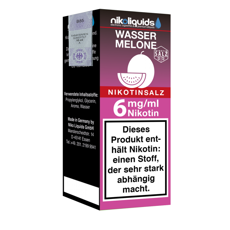 Niko Liquids E-Liquid Nikotinsalz Wassermelone 50/...