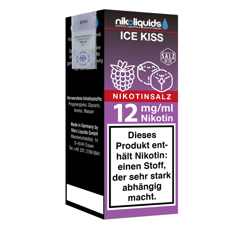 Niko Liquids E-Liquid Nikotinsalz Ice Kiss 50/50 1...