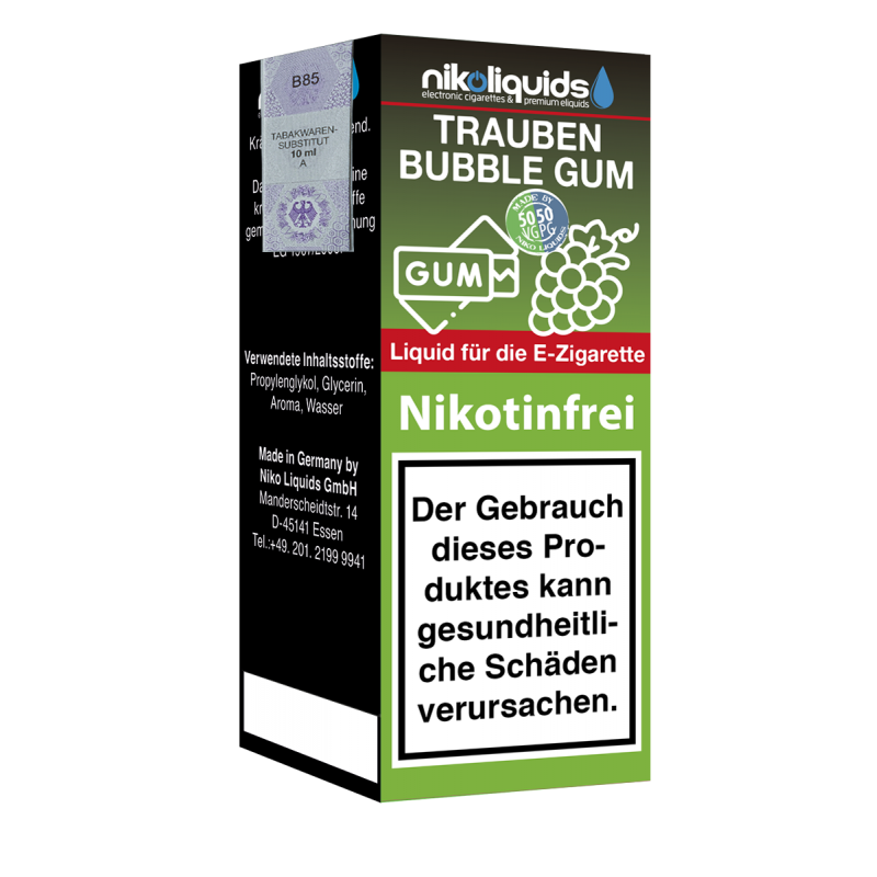 Niko Liquids E-Liquid Trauben Bubble Gum 50/50 10 ...