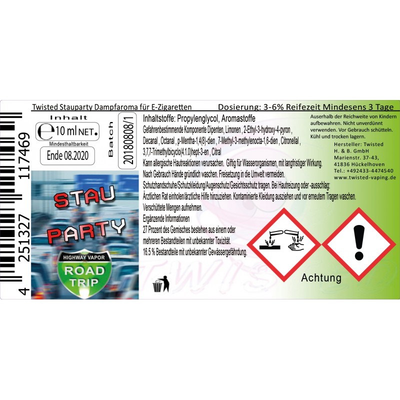 Twisted Cryostasis Aroma Stau Party 10 ml