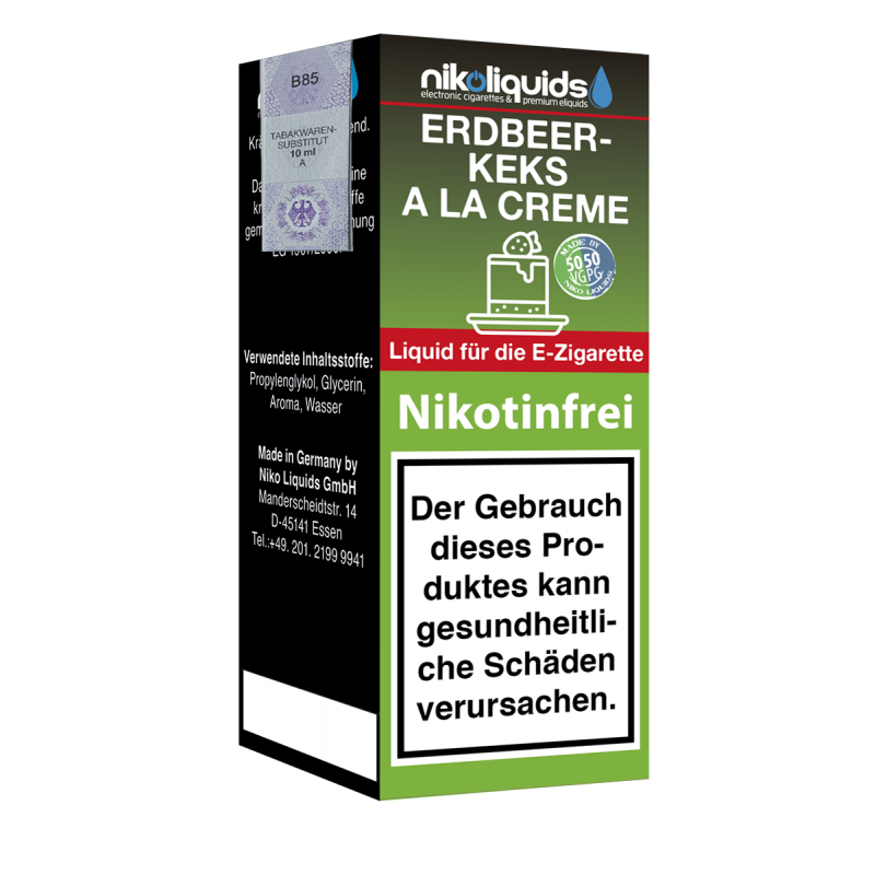 Niko Liquids E-Liquid Erdbeerkeks à la Crème 50/50 10 ml